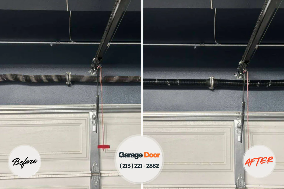 Before and after: garage door repair Burkesville, KY